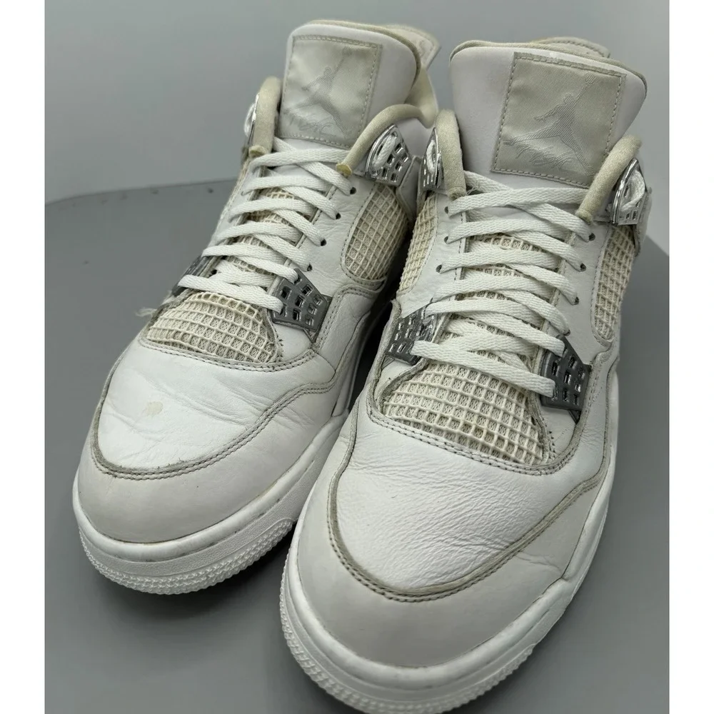 Nike Air Jordan 4 Retro Pure Money White 2017 Sneakers 308497-100 Mens Size 12